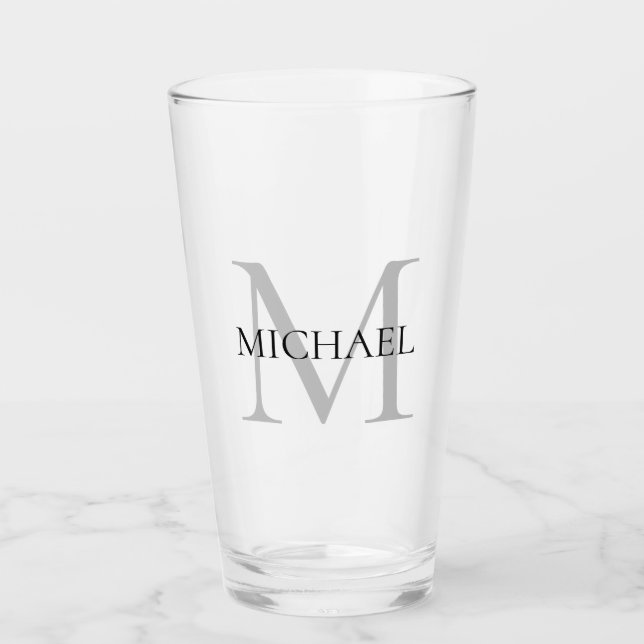 Personalisiertes Monogramm und Name Glas (Vorderseite)