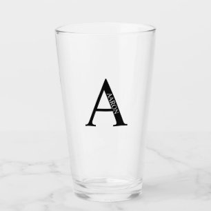 Personalisiertes Monogramm und Name Glas