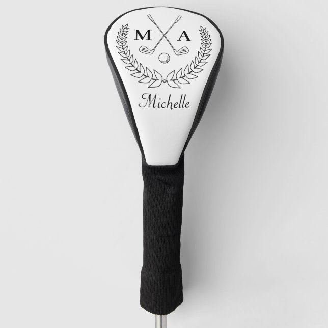 Personalisiertes Monogramm und Name  Golf Headcover (Vorderseite)