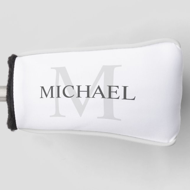 Personalisiertes Monogramm und Name Golf Headcover (Vorderseite)