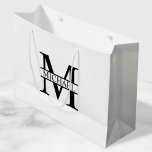 Personalisiertes Monogramm und Name Große Geschenktüte<br><div class="desc">Personalisierte Monogramm- und Namensgeschenke mit personalisierter Monogramm und Namen im klassischen Serif-Schriftart-Stil.</div>