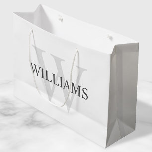 Personalisiertes Monogramm und Name Große Geschenktüte