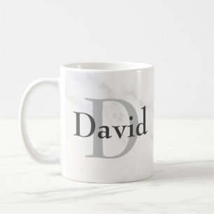 Personalisiertes Monogramm und Name im Marmorstil Kaffeetasse