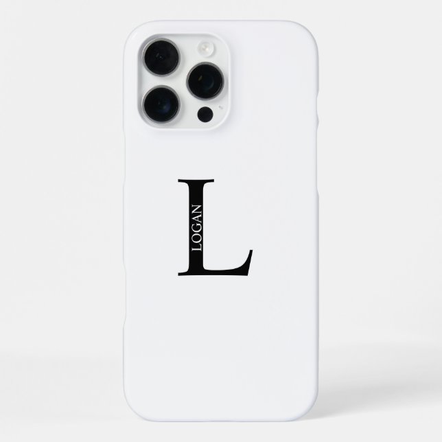 Personalisiertes Monogramm und Name iPhone Hülle (Rückseite)