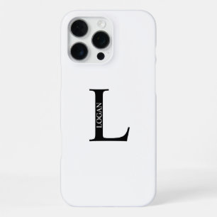 Personalisiertes Monogramm und Name iPhone 16 Pro Max Hülle
