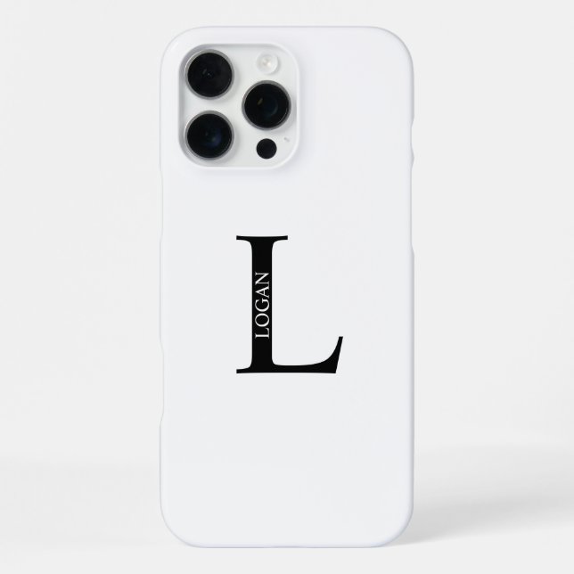 Personalisiertes Monogramm und Name iPhone Hülle (Rückseite)