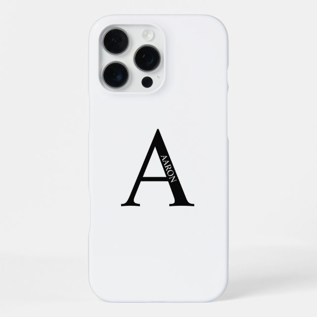 Personalisiertes Monogramm und Name iPhone Hülle (Rückseite)