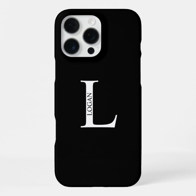 Personalisiertes Monogramm und Name iPhone Hülle (Rückseite)