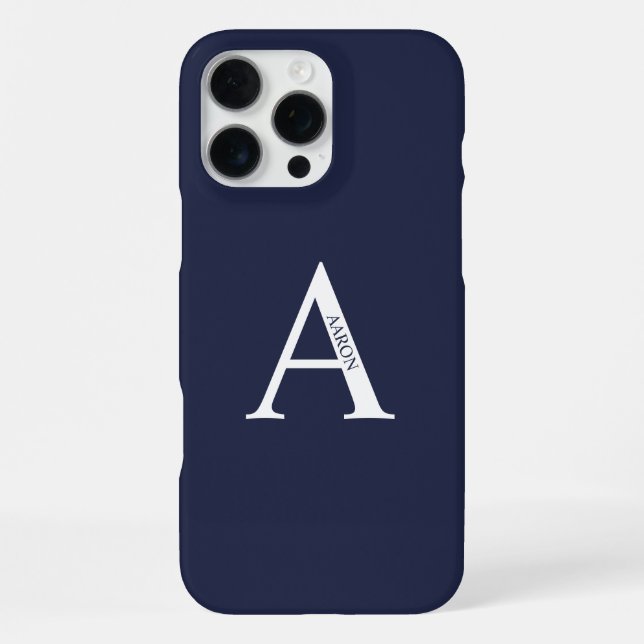 Personalisiertes Monogramm und Name iPhone Hülle (Rückseite)