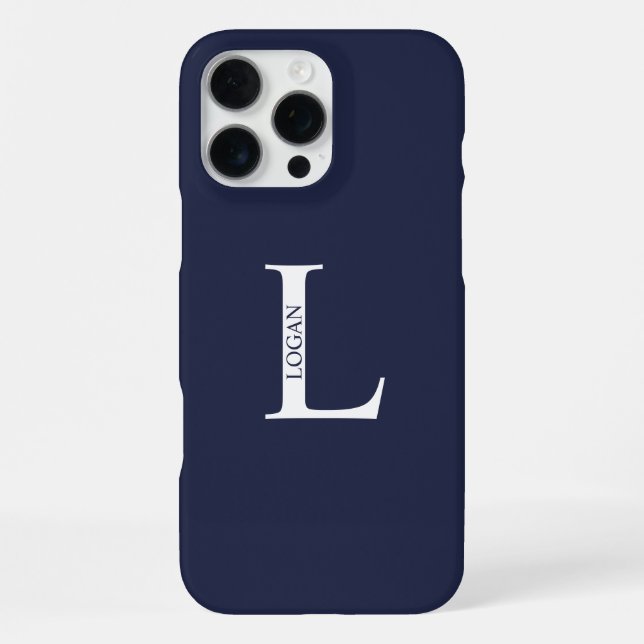 Personalisiertes Monogramm und Name iPhone Hülle (Rückseite)