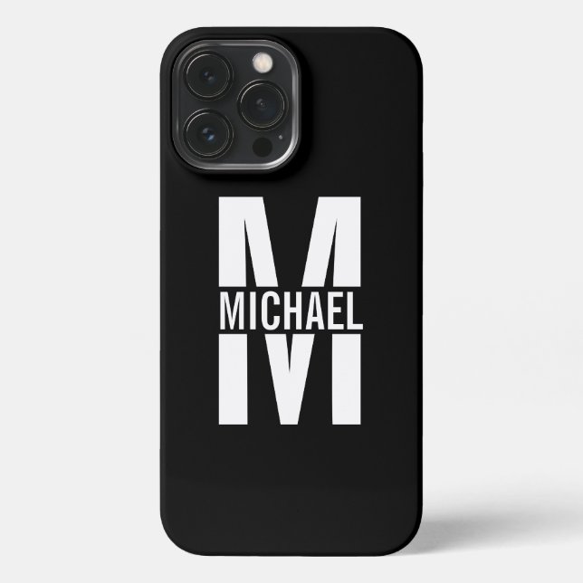 Personalisiertes Monogramm und Name iPhone Hülle (Rückseite)