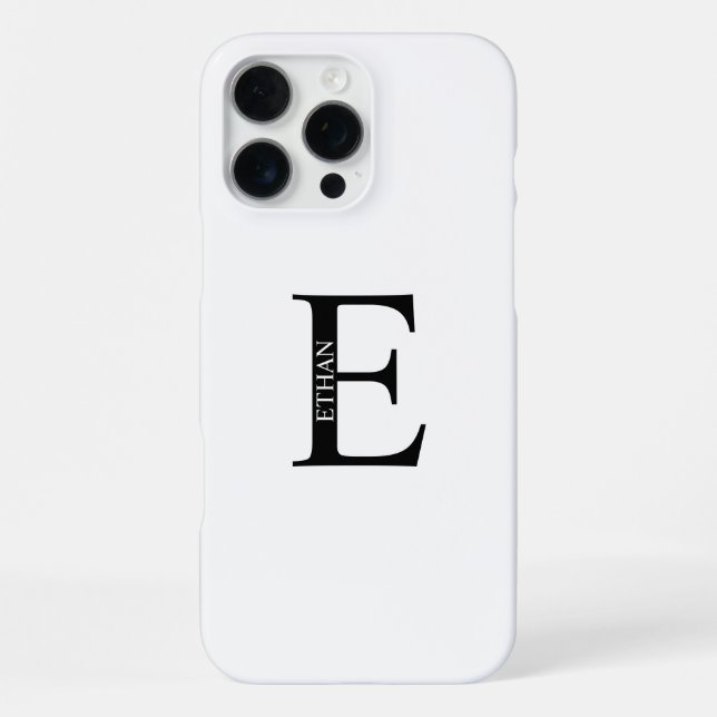 Personalisiertes Monogramm und Name iPhone Hülle (Rückseite)