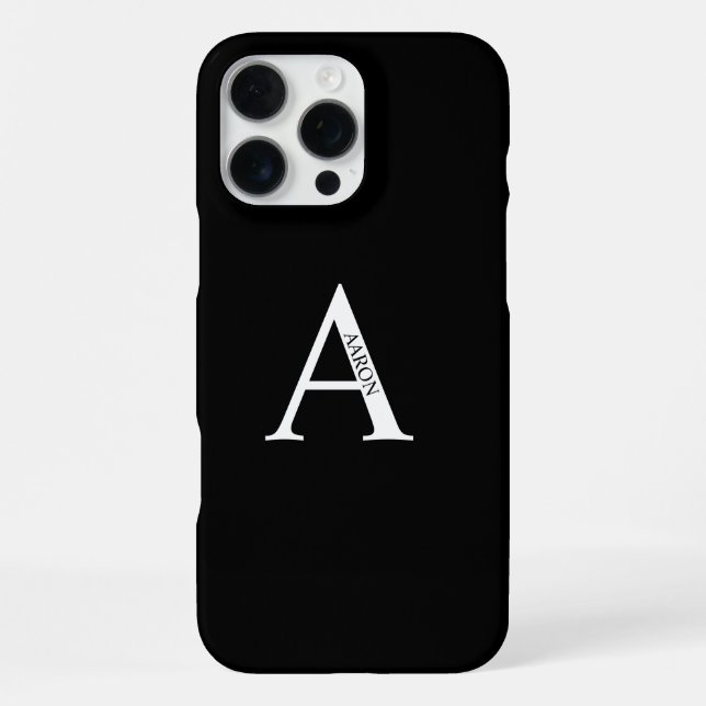 Personalisiertes Monogramm und Name iPhone Hülle (Rückseite)
