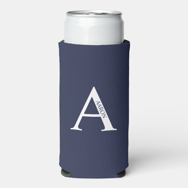 Personalisiertes Monogramm und Name kann gefärbt w Selters Dosenkühler (Seltzer Vorderseite)