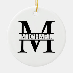 Personalisiertes Monogramm und Name Keramik Ornament