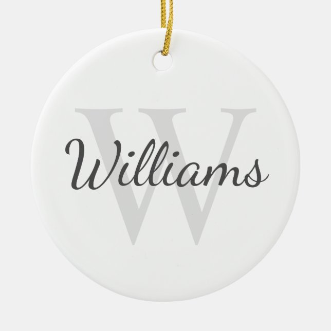 Personalisiertes Monogramm und Name Keramik Ornament (Vorne)