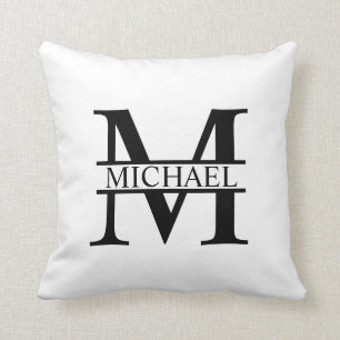 Personalisiertes Monogramm und Name Kissen