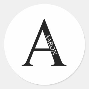 Personalisiertes Monogramm und Name Klassischer ru Runder Aufkleber