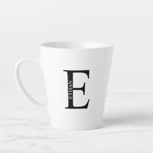 Personalisiertes Monogramm und Name Latte-Tasse Milchtasse