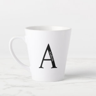 Personalisiertes Monogramm und Name Latte-Tasse Milchtasse