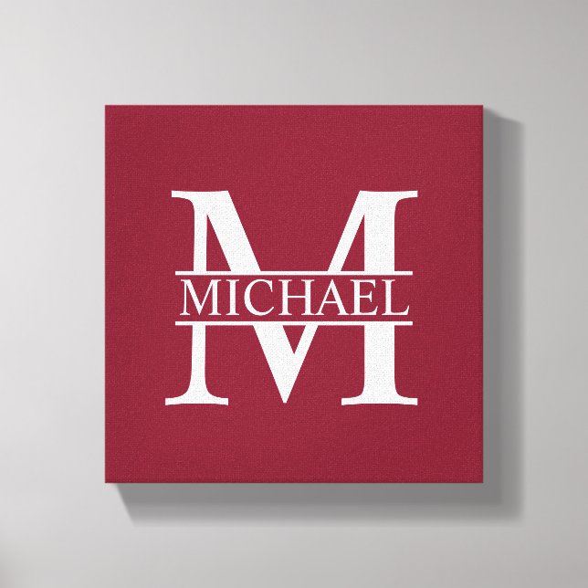Personalisiertes Monogramm und Name Leinwanddruck (Vorderseite)