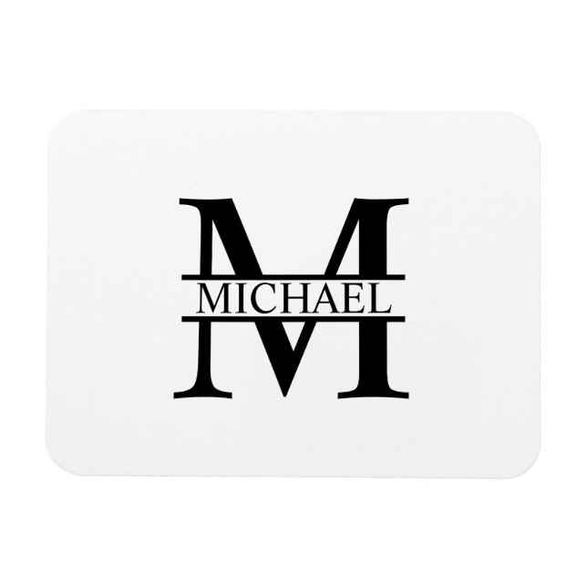 Personalisiertes Monogramm und Name Magnet (Horizontal)