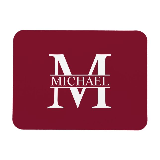 Personalisiertes Monogramm und Name Magnet (Horizontal)