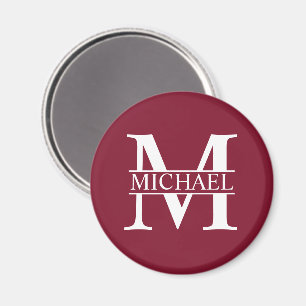 Personalisiertes Monogramm und Name Magnet