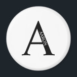 Personalisiertes Monogramm und Name-Magnet Magnet<br><div class="desc">Personalisiert Monogram und Name Gift bieten personalisierte Monogramm und Namen im klassischen Serif-Schriftart-Stil. Perfekt als väterliche Tagesgeschenke für Papa,  Geschenke für Trauzeuge und für alle besondere Anlass.</div>