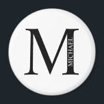 Personalisiertes Monogramm und Name-Magnet Magnet<br><div class="desc">Personalisiert Monogram und Name Gift bieten personalisierte Monogramm und Namen im klassischen Serif-Schriftart-Stil. Perfekt als väterliche Tagesgeschenke für Papa,  Geschenke für Trauzeuge und für alle besondere Anlass.</div>