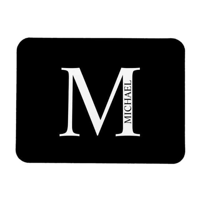 Personalisiertes Monogramm und Name-Magnet Magnet (Horizontal)