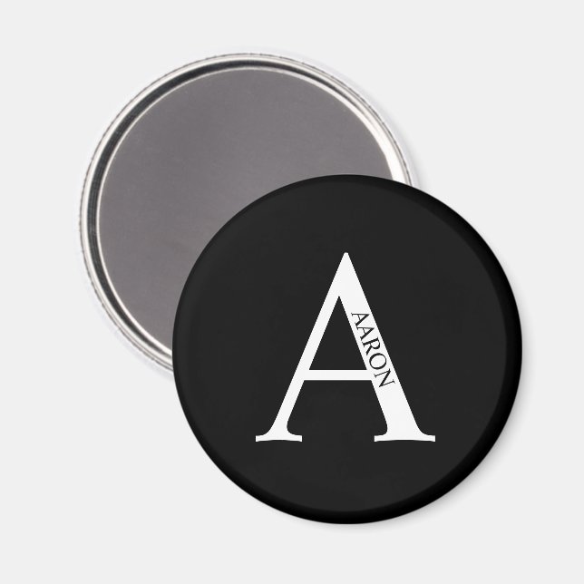 Personalisiertes Monogramm und Name-Magnet Magnet (Vorderseite/Rückseite)