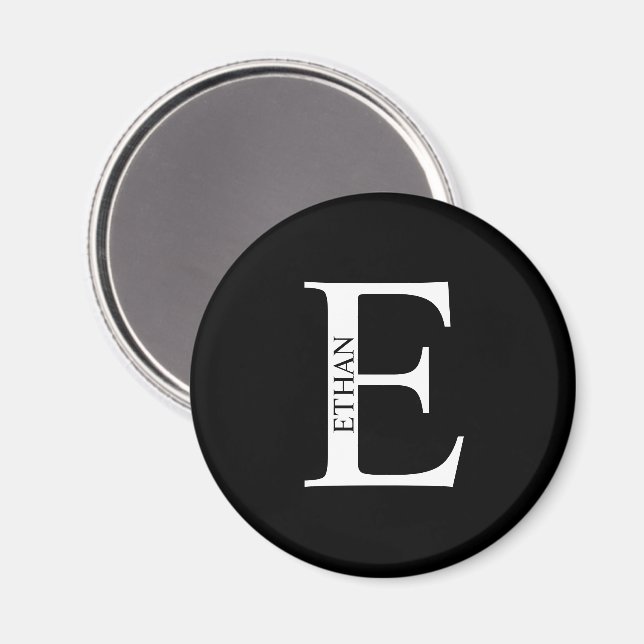 Personalisiertes Monogramm und Name-Magnet Magnet (Vorderseite/Rückseite)