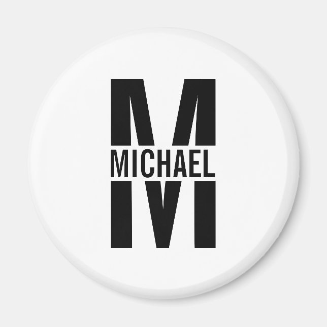 Personalisiertes Monogramm und Name-Magnet Magnet (Vorne)