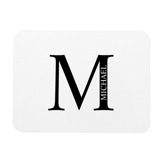 Personalisiertes Monogramm und Name-Magnet Magnet (Horizontal)