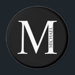 Personalisiertes Monogramm und Name-Magnet Magnet<br><div class="desc">Personalisiert Monogram und Name Gift bieten personalisierte Monogramm und Namen im klassischen Serif-Schriftart-Stil. Perfekt als väterliche Tagesgeschenke für Papa,  Geschenke für Trauzeuge und für alle besondere Anlass.</div>