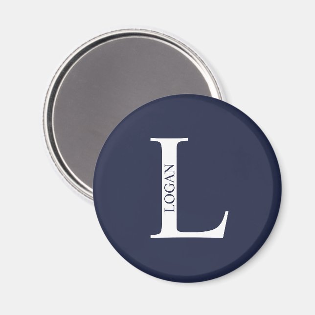Personalisiertes Monogramm und Name-Magnet Magnet (Vorderseite/Rückseite)