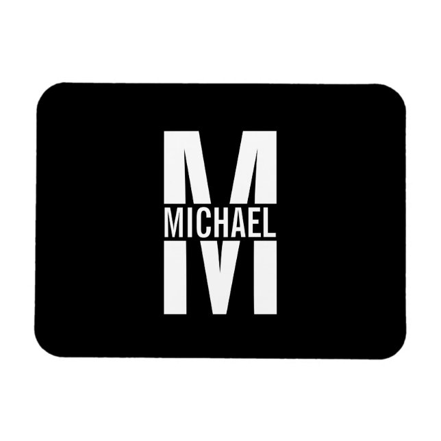 Personalisiertes Monogramm und Name-Magnet Magnet (Horizontal)