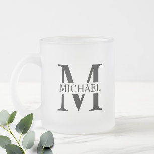 Personalisiertes Monogramm und Name Mattglastasse