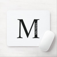Personalisiertes Monogramm und Name Maus-Pad