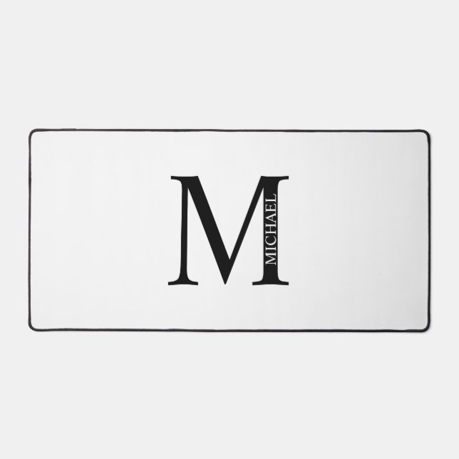 Personalisiertes Monogramm und Name Maus-Pad Schreibtischunterlage (Vorderseite)