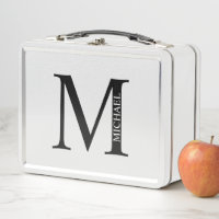 Personalisiertes Monogramm und Name Metal Lunch Bo