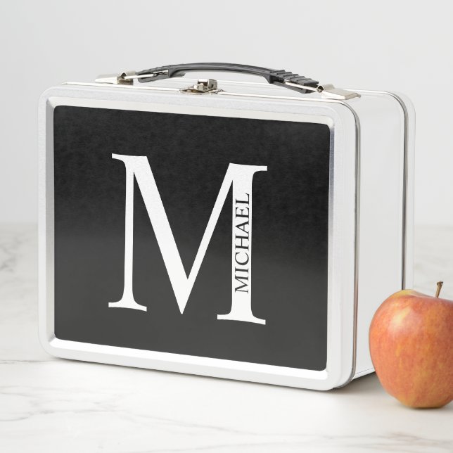 Personalisiertes Monogramm und Name Metal Lunch Bo Metall Brotdose (Beispiel)