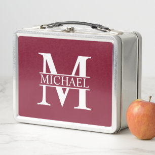 Personalisiertes Monogramm und Name Metall Brotdose