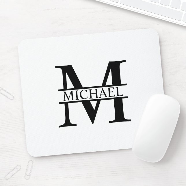 Personalisiertes Monogramm und Name Mousepad (Von Creator hochgeladen)