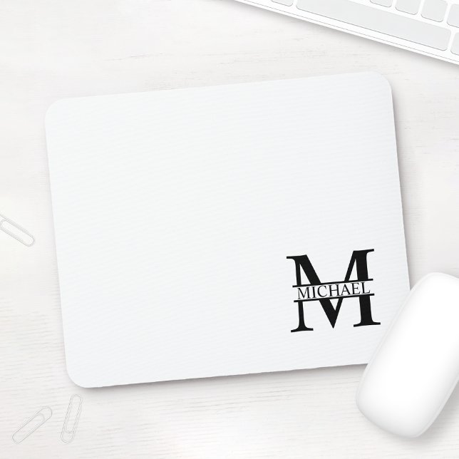Personalisiertes Monogramm und Name Mousepad (Von Creator hochgeladen)