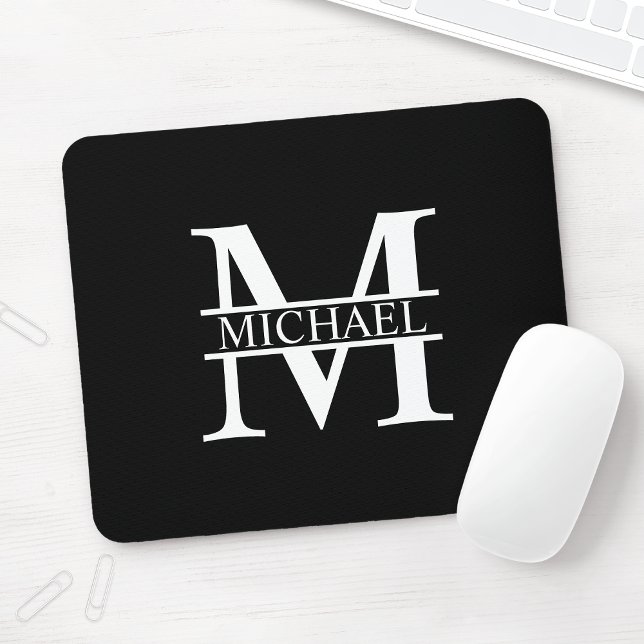 Personalisiertes Monogramm und Name Mousepad (Von Creator hochgeladen)