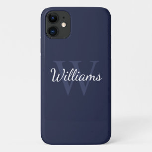 Personalisiertes Monogramm und Name Navy Blue Case-Mate iPhone Hülle
