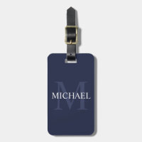 Personalisiertes Monogramm und Name Navy Blue