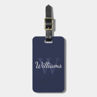 Personalisiertes Monogramm und Name Navy Blue